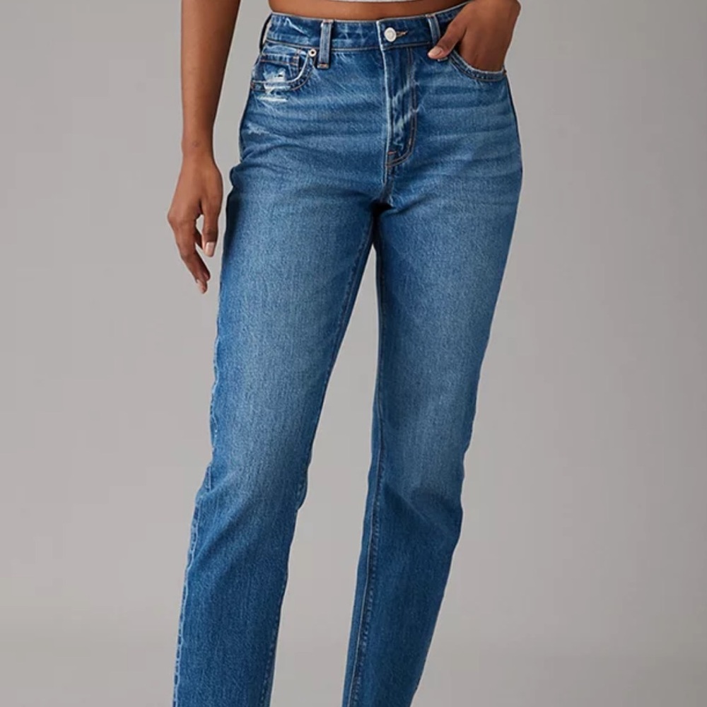 American eagle mom jeans straight high rise